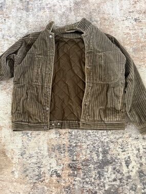 Royal Robbins Olive Green Corduroy-Look Outdoor Jacket
